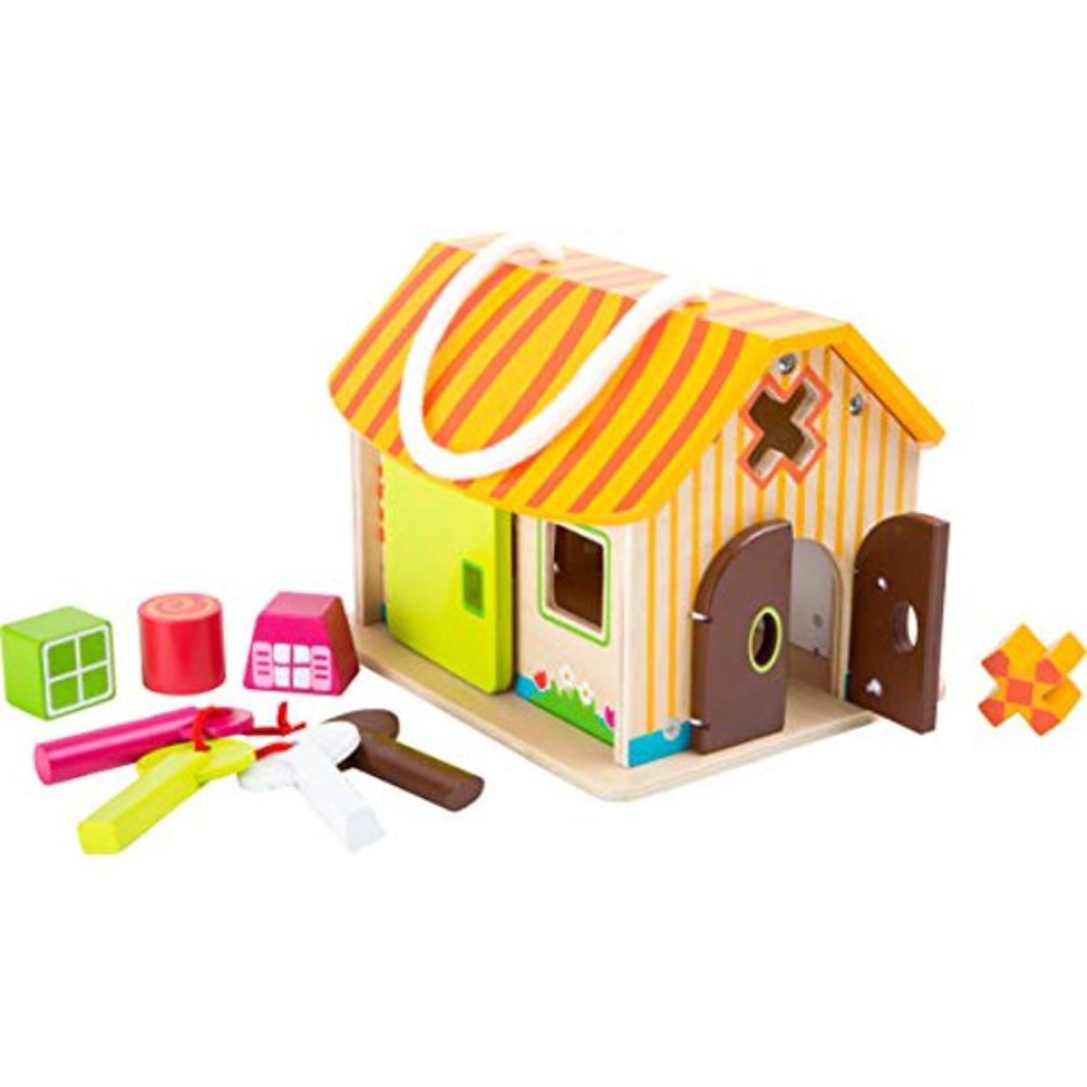 New SMALL FOOT 🦶Wooden Shed With Keys 🔑Fine Motor Skills & Logical Thinking 12M+